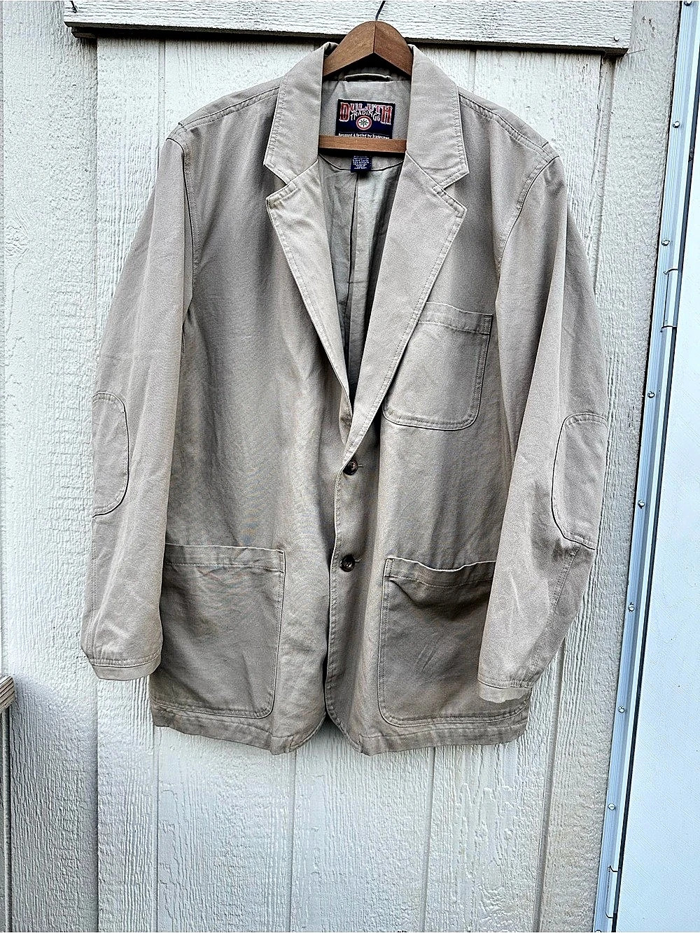 Duluth Trading Fire Hose Presentation Jacket Mens  XL/ T Khaki Canvas Tan Blazer